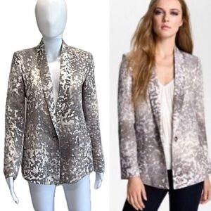 Truth & Pride 100% Silk Abstract Patterned Boyfriend Blazer Size XS One Button